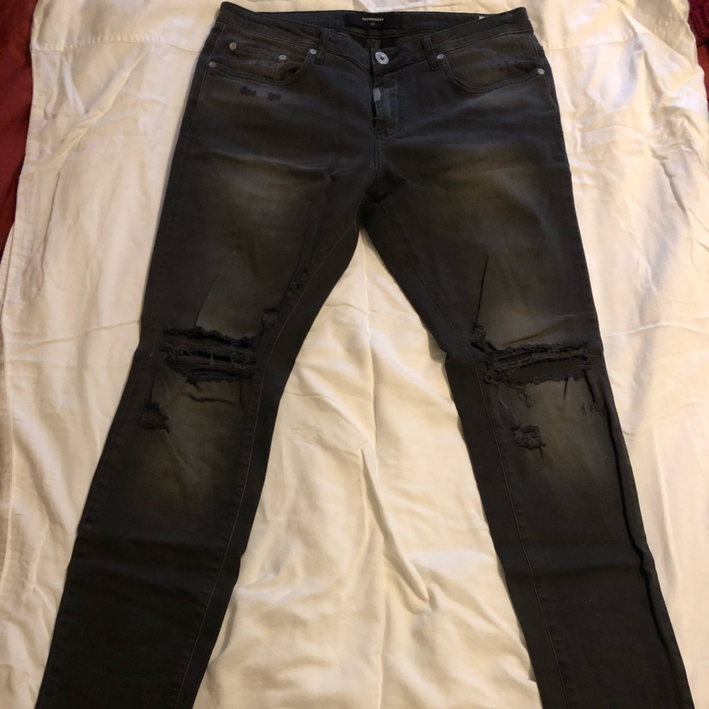REPRESENT faded black destroyer denim